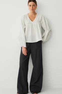 Ellos Collection Bluse med blondeinnsatser