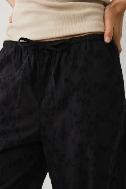 Ellos Collection Brede bukser med broderie anglaise