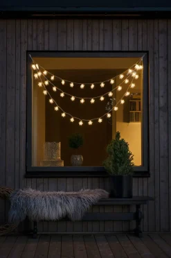 Konstsmide Gardinlenke 44 snøkrystaller LED 125 cm